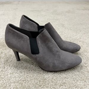 Cole Haan Mayfield Gray  Leather Suede Dress Ankle Booties Heels Shoes Women 9 B